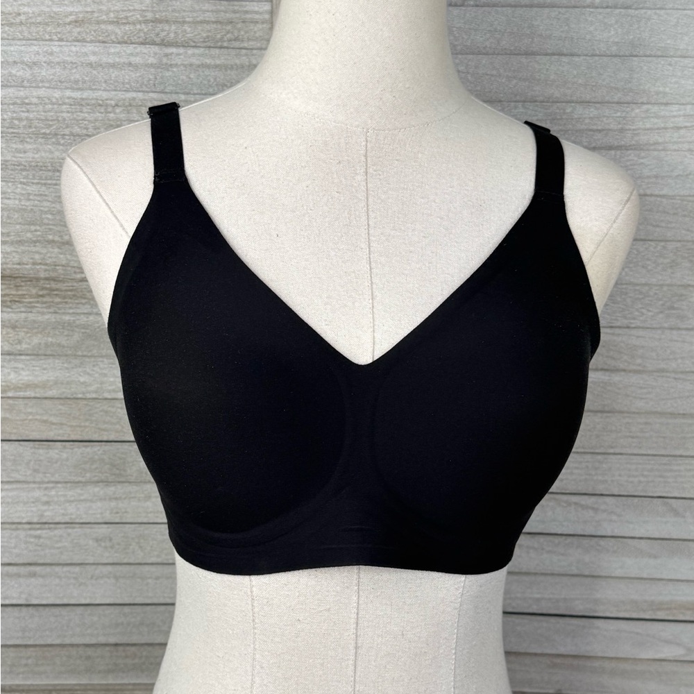 VERTVIE Seamless Wire Free Bra Black-Large
